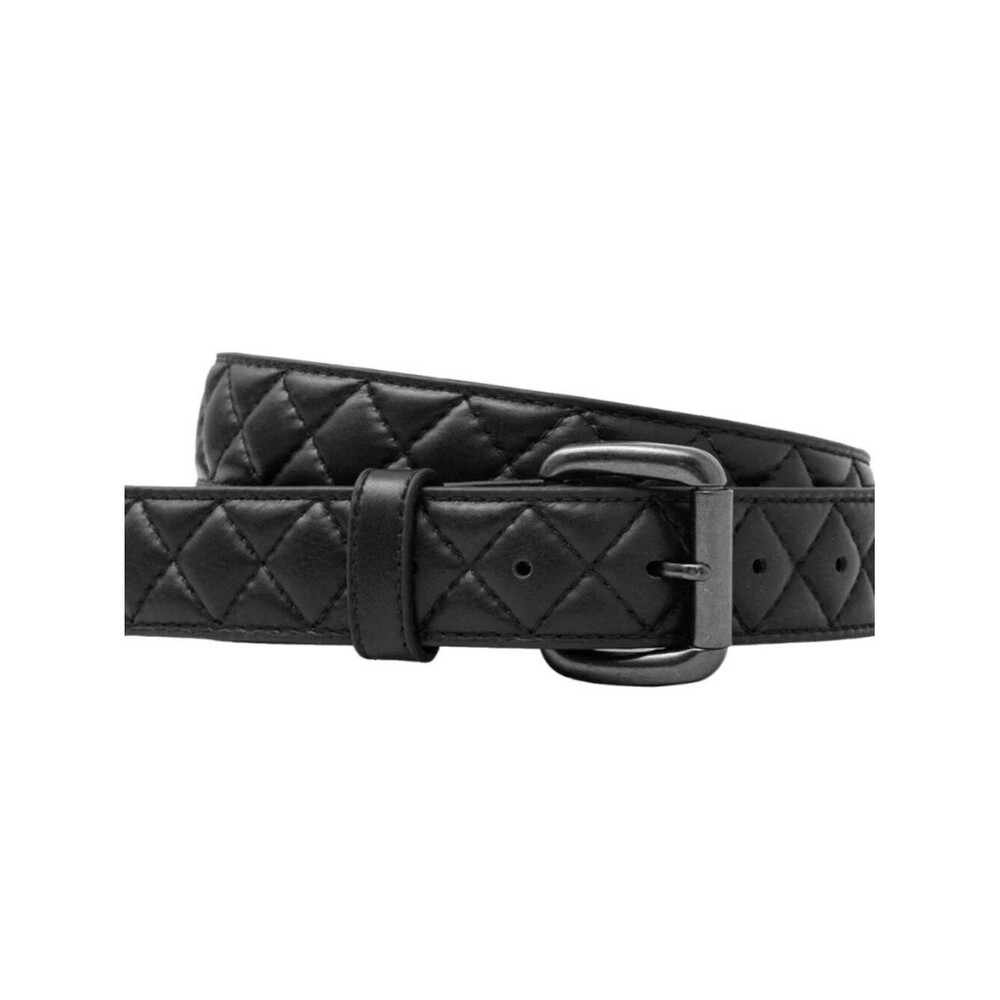Diamond Quilted Leather Belt